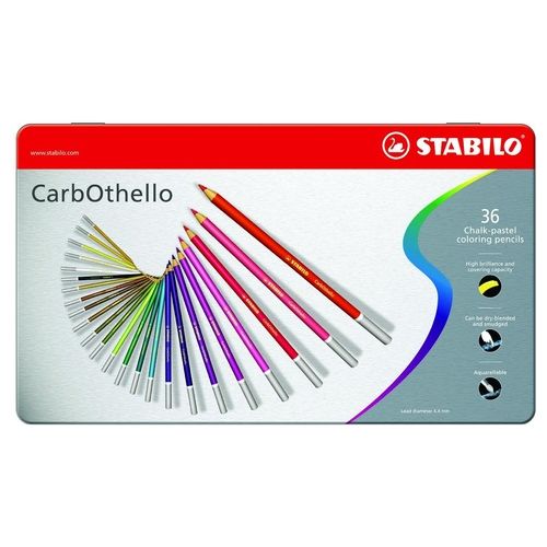 Matita colorata Premium - STABILO CarbOthello - Scatola in Metallo da 36 - Colori assortiti