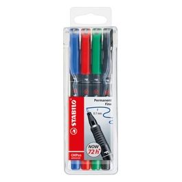 Marcatore - STABILO OHPen universal Permanente - Tratto Fine (0,7 mm) - Astuccio da 4 - Colori assortiti