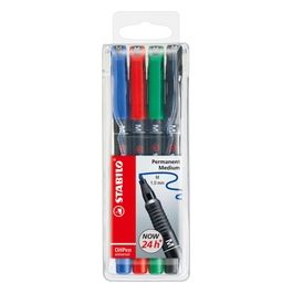 Marcatore - STABILO OHPen universal Permanente - Tratto Medio (1 mm) - Astuccio da 4 - Colori assortiti