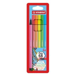 Pennarello Premium - STABILO Pen 68 - Astuccio da 6 - Colori fluo