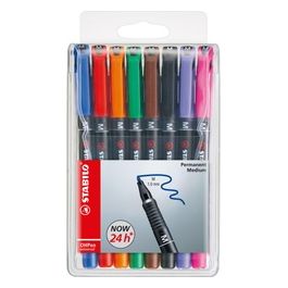 Marcatore - STABILO OHPen universal Permanente - Tratto Medio (1 mm) - Astuccio da 8 - Colori assortiti