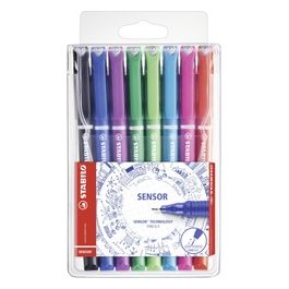 Fineliner con punta ammortizzata - STABILO SENSOR F - Tratto Fine (0,3 mm) - Astuccio da 8 - Colori assortiti