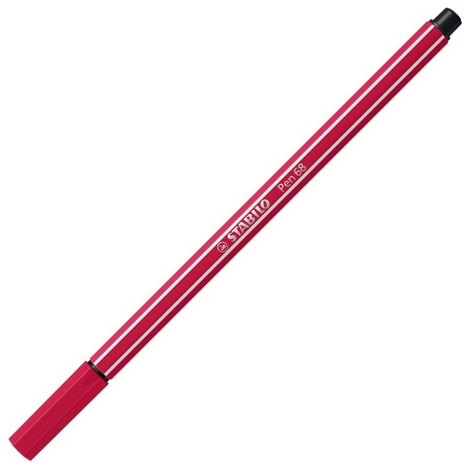 Stabilo 68-50 Pen 68 Pennarello Punta Media 1mm Inchiostro Acqua Confezione 10 Pezzi colore Rosso Scuro