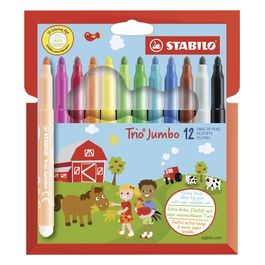 Stabilo confezione 12 Pennarelli trio Jumbo col ass