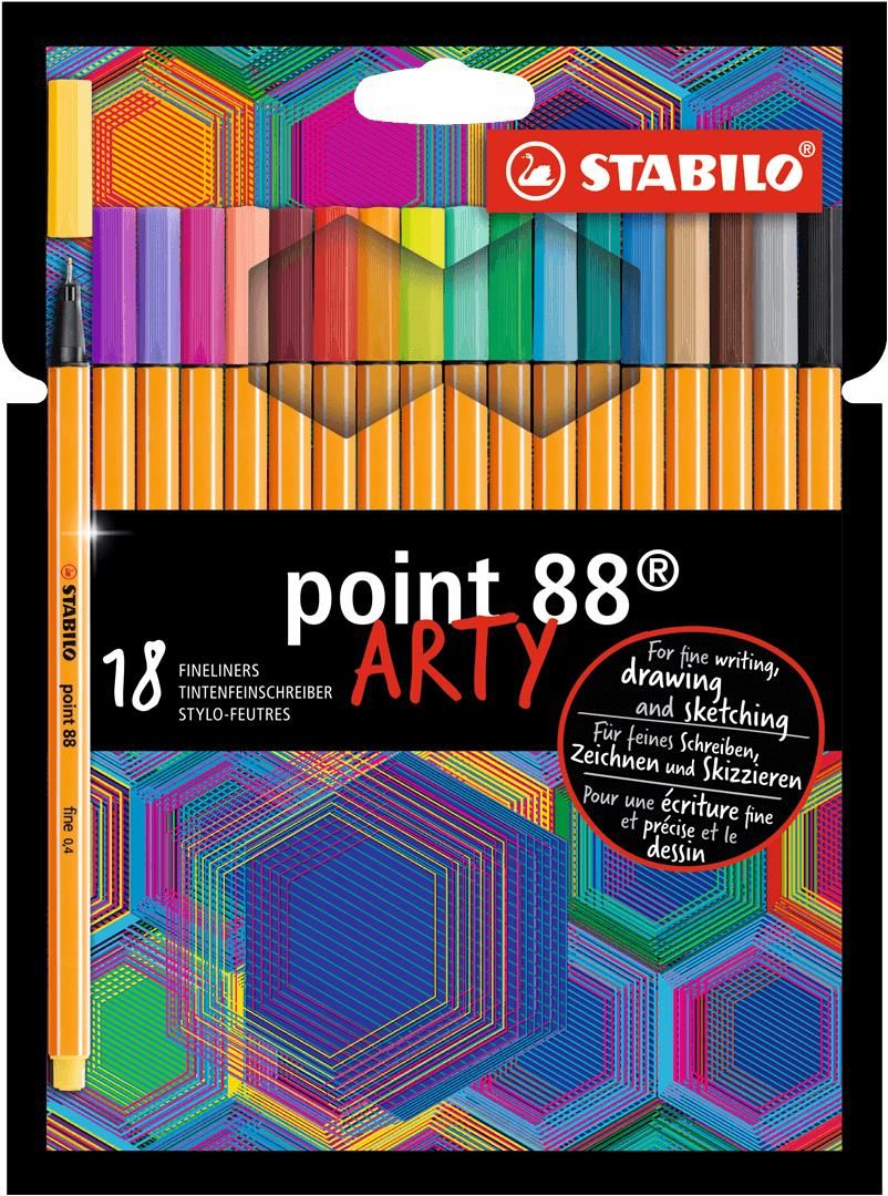 Stabilo-Fineliner-point-88-Pack-da-3-Penne-Nero