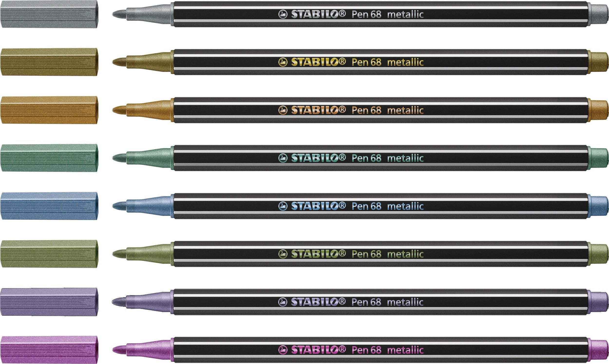 Pennarello Premium STABILO Pen 68 Scatola in Metallo da 30 colori assortiti