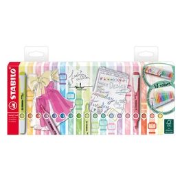 Evidenziatore - STABILO swing cool Desk-Set - 18 Colori Assortiti 8 Neon + 10 Pastel