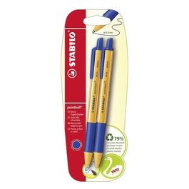 Penna a sfera Ecosostenibile - STABILO pointball - 79% Plastica Riciclata - Pack da 2 - Blu