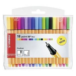 Fineliner - point 88 Mini - Astuccio con 18 colori assortiti (13 base + 5 Neon)