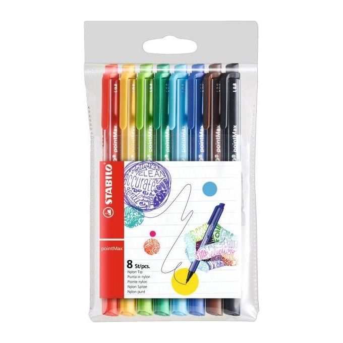 STABILO Pen 68 astuccio in plastica da 24 colori base + 6 colori neon su