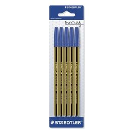 Staedtler Confezione 5 Penne a Sfera Noris Stick Sezione Esagonale Colore blu