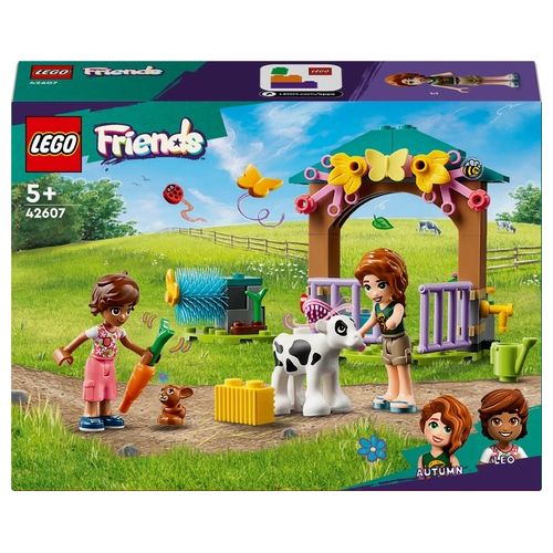 LEGO Friends 42607 Stalla del Vitellino di Autumn, Giochi per Bambini di 5+ Anni con Animali Giocattolo e 2 Mini Bamboline