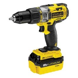Stanley FMC625M2S-QW Fatmax Trapano a Percussione Avvitatore con 2 Batterie 4Ah e Borsa, 18 W, 18 V, 1/2 pollice