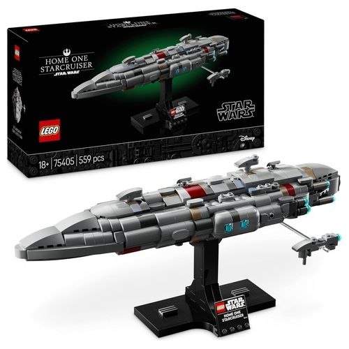Star Wars 75405 Starcruiser Home One, Modellino da Costruire di Astronave da Collezione con Fregata Medica Nebulon-B, Idea Regalo di Compleanno per Adulti, Uomo e Donna da Il Ritorno dello Jedi