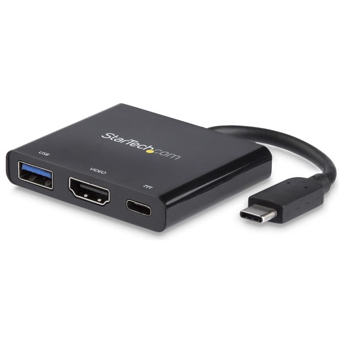 Adattatore multifunzione USB-C a HDMI 4K con fornitura di alimentazione e porta USB-A