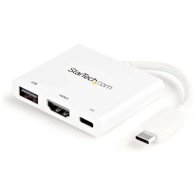 Startech Adattatore Multifunzione USB-C a HDMI 4k con Power Delivery e porta USB-A - Bianco