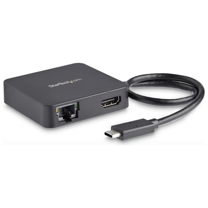 StarTech Adattatore Multiporta USB-C per Portatili 4k Hdmi GbE Usb Tipo C Usb-A Alimentato Adattatore Video Esterno Usb-C Hdmi Nero