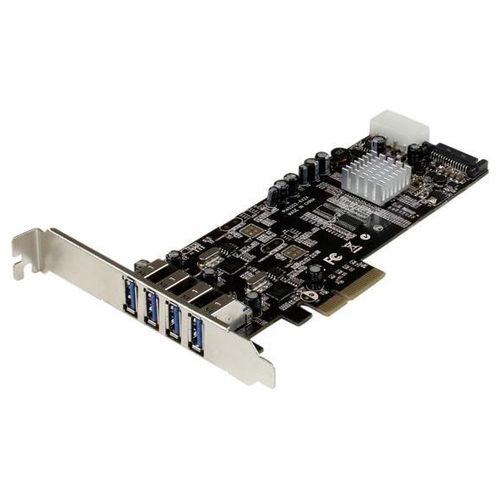 StarTech Adattatore scheda SuperSpeed USB 3.0 PCI Express (PCIe) Dual Bus a 4 porte con UASP - Alimentazione SATA/LP4