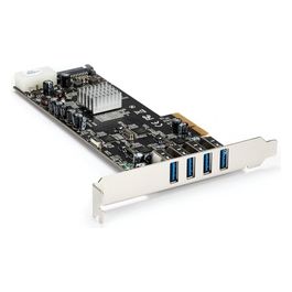 StarTech Adattatore scheda SuperSpeed USB 3.0 PCI Express (PCIe) Quad Bus a 4 porte con UASP - Alimentazione SATA/LP4