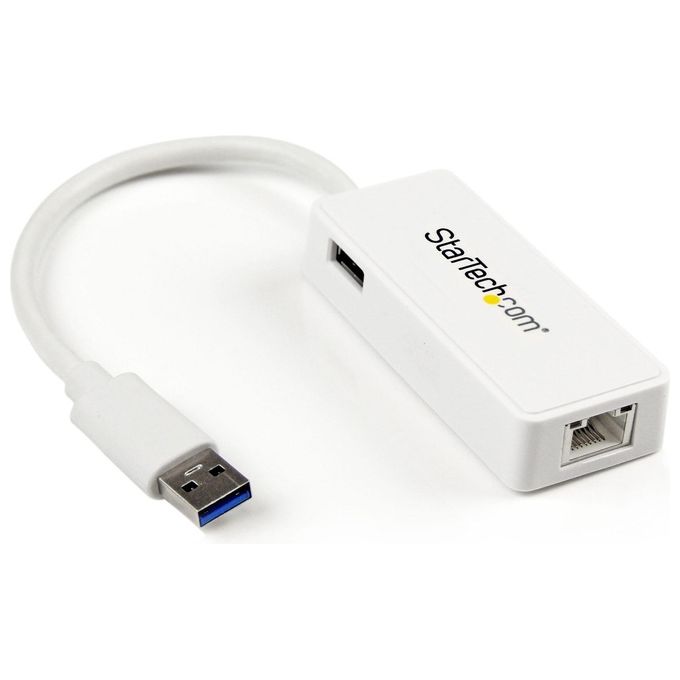 StarTech Adattatore USB 3.0 a Ethernet Gigabit NIC con porta USB - Bianco