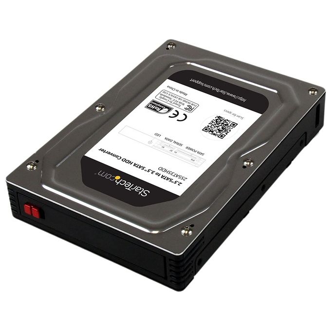 StarTech Box esterno adattatore per dischi rigidi SATA da 2,5” a 3,5 in alluminio con altezza massima SSD / HDD di 12,5 mm