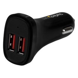 Startech Caricatore da auto con Doppia Porta usb - 24w/48a - nero