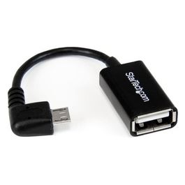 StarTech Cavo Adattatore micro USB a USB femmina angolato a destra OTG da viaggio 12cm M/F - Bianco