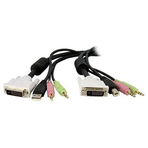 StarTech Cavo KVM switch DVI-D Dual Link USB 4 in 1 con audio e microfono 4,5 m