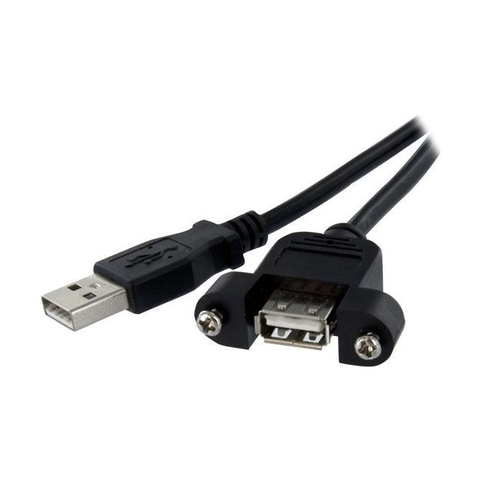 StarTech Cavo Prolunga USB 2.0 per montaggio a pannello di Tipo A/A Femmina A / Maschio A  - 30 cm