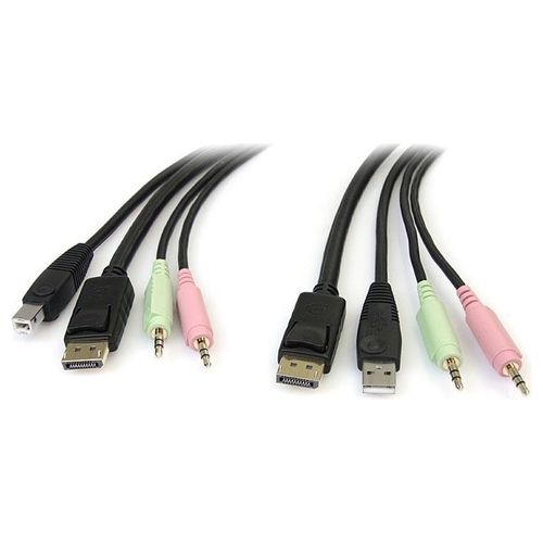 StarTech Cavo switch KVM DisplayPort® USB 4 in 1 con audio e microfono 1,8 m