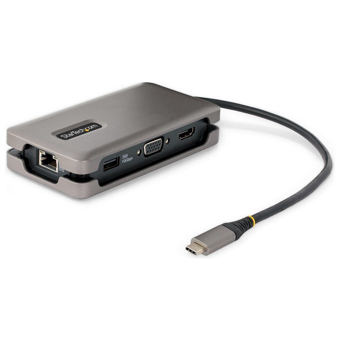 StarTech.com Adattatore Multiporta USB-C Cavo Integrato Avvolgente 30cm