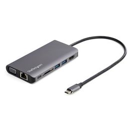 Startech.com Adattatore Multiporta Usb-C Hdmi/Vga Pd Sd Ethernet Audio e Microfono Cavo Integrato da 30Cm Mini Dock Usb-c