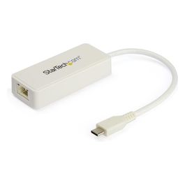 Startech.com Adattatore Usb-c Ethernet con Porta Usb 3.0 Aggiuntiva Bianco