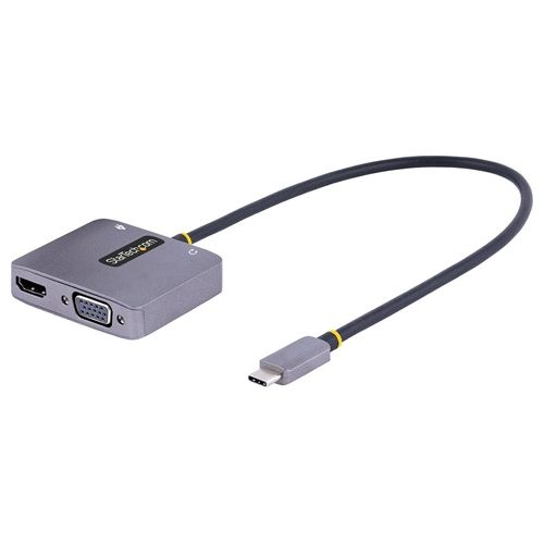 StarTech.com Adattatore USB-C a VGA/HDMI Adattatore Multiporta USB Type-C a VGA/HDMI 4K 60Hz HDR con Uscita Audio da 3.5mm