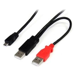 StarTech.com Cavo a doppia alimentazione per disco rigido esterno HDD a splitter Y - cavo dual USB A a micro B da 91cm