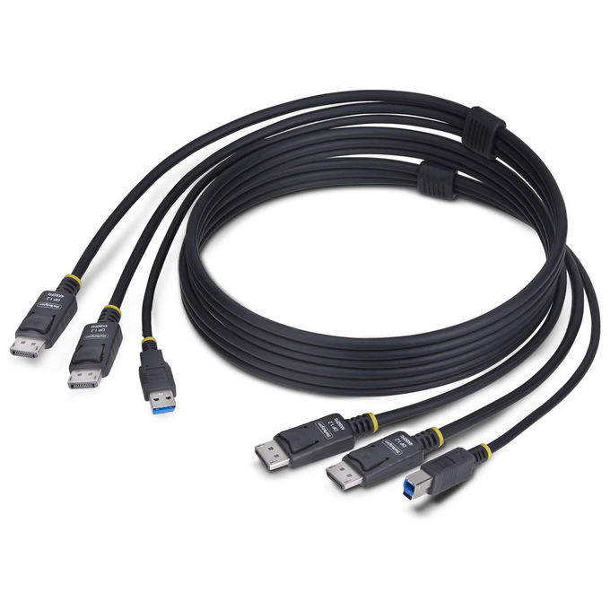 StarTech.com Cavo KVM Doppia Porta DisplayPort USB 5 Gbps 1.8m 4K 60Hz