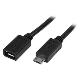 Startech.com Cavo prolunga Micro USB maschio a femmina - Cavo di estensione micro-USB di 50cm - Nero