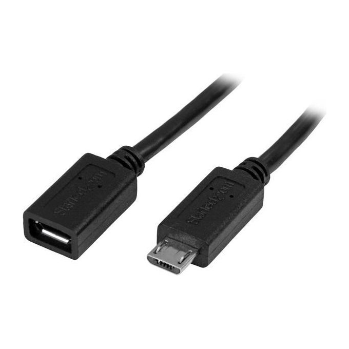 Startech.com Cavo prolunga Micro USB maschio a femmina - Cavo di estensione micro-USB di 50cm - Nero