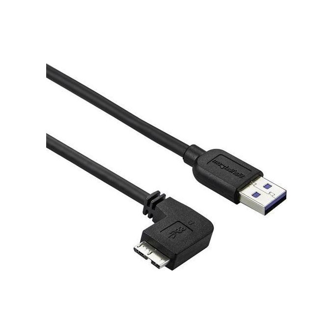 StarTech.com Cavo USB 3.0 Tipo A a Micro B slim - Connettore USB3.0 A a Micro B slim ad angolo sinistro Gen 1 (5 Gbps) - 1m