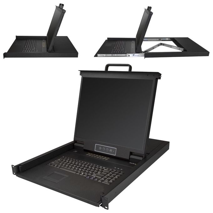 Startech.com Console KVM per Armadio Rack Monitor Lcd 19'' Kvm Switch Vga A 16 Porte Integrato