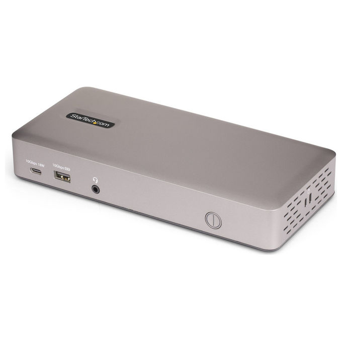 StarTech.com, Docking Station USB4, Tre Monitor HDMI DisplayPort, 4K 60Hz, Grigio