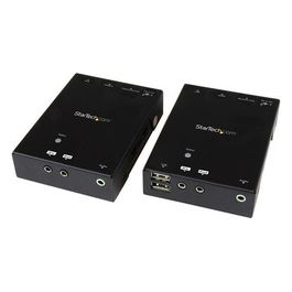 Extender Hdmi Hdbaset Via Cat 5 Fino a 90mt con Hub Usb a 4 Porte Ultra Hd 4k