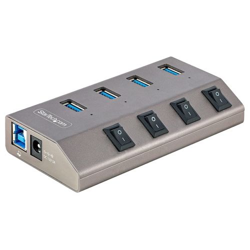 StarTech.com Hub USB-C Autoalimentato a 4 Porte con Interruttori Individuali