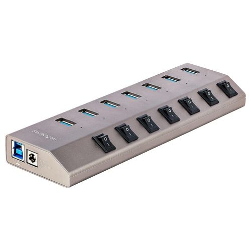 StarTech.com Hub USB-C Autoalimentato a 7 Porte con Interruttori Individuali