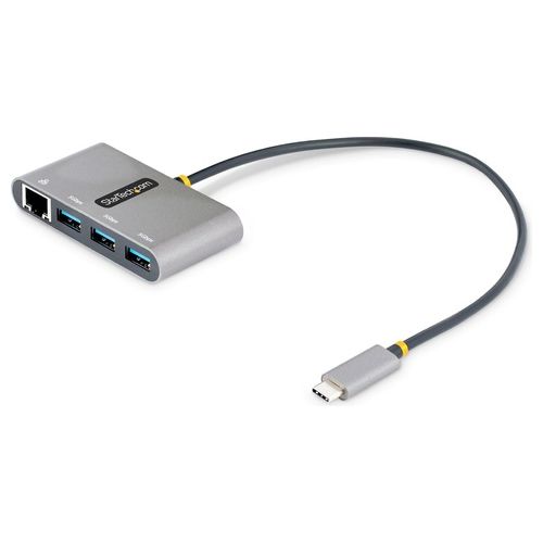 StarTech.com Hub Usb-C con Ethernet a 3 Porte Cavo Integrato da 30cm Gbe