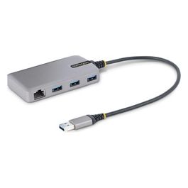 Startech.com Hub Usb a 3 Porte con Ethernet con Ingresso di Alimentazione Ausiliaria Opzionale Cavo da 30cm