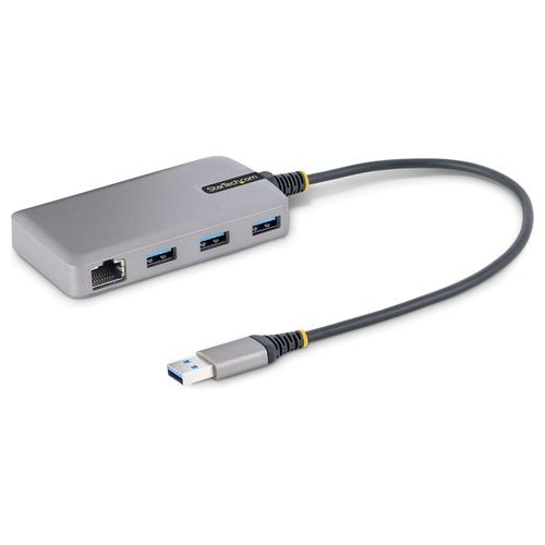 Startech.com Hub Usb a 3 Porte con Ethernet con Ingresso di Alimentazione Ausiliaria Opzionale Cavo da 30cm