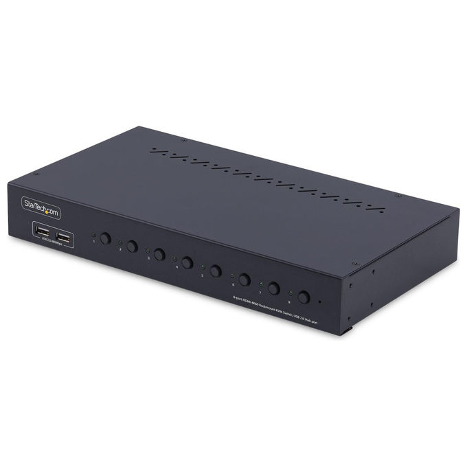 StarTech.com KVM Switch HDMI 8 Porte Kit Rack 1U 4K 60Hz Hub USB Nero