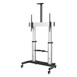 Mobile Tv Stand Girevole du Ruote Carrello Porta Tv Resistente per Schermi Da 60-100" con Ripiani