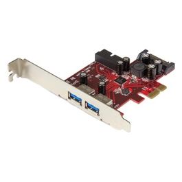 Scheda Espansione PCI Express USB 3.0 a 4 porte - 2 interne, 2 esterne - Adattatore PCIe alimentato SATA